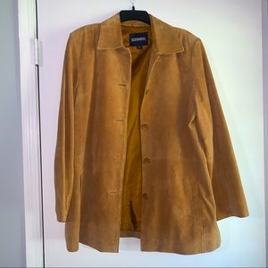 Bernardo suede khaki coat size L